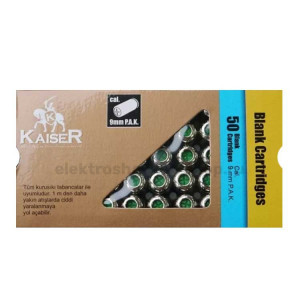 Патрон светозвукового действия Kaiser 9 мм P.A.K. Nickel Blank 50 штук